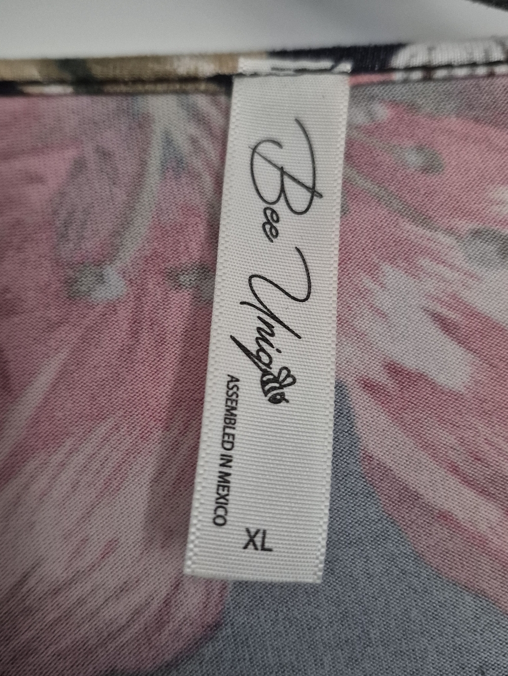 Black Floral Wrap Maxi Dress with Pink & Gold Accents - Picture 3 of 3